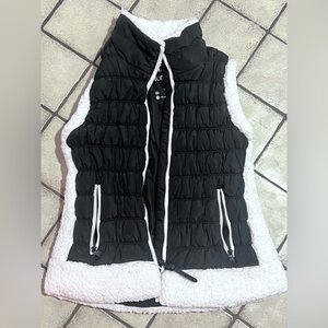 Calvin Klein Black and White Quilted Vest